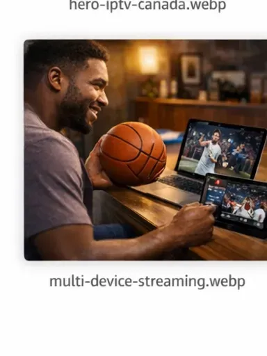 Modern IPTV viewing setup in a clean home environment